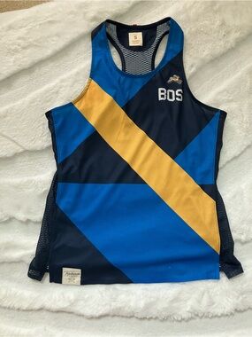 BOS Athletic Tank Top in Navy, Blue & Gold Boston Marathon
